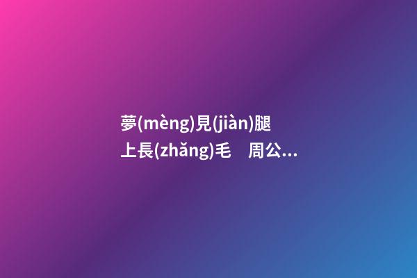 夢(mèng)見(jiàn)腿上長(zhǎng)毛　周公解夢(mèng)之夢(mèng)到腿上長(zhǎng)毛
